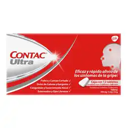 Farmacias YZA Contac Ultra 500mg 12 tabs oferta