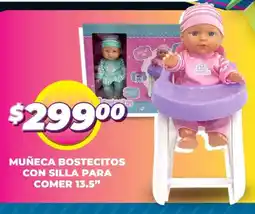 Soriana Mercado Muñeca bostecitos con silla para comer 13.5" oferta