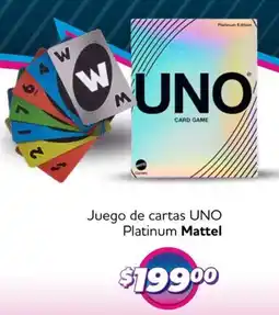 Soriana Mercado Mattel juego de cartas uno platinum oferta
