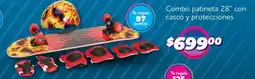 Soriana Mercado Combo patineta 28" con casco y protecciones oferta