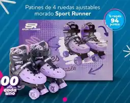 Soriana Mercado Sport runner patines de 4 ruedas ajustables morado oferta