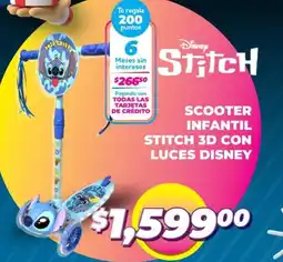 Soriana Mercado Scooter infantil stitch 3d con luces disney oferta