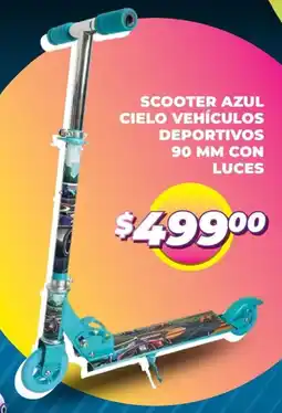 Soriana Mercado Scooter azul cielo vehículos deportivos con luces oferta
