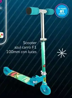 Soriana Mercado Scooter azul carro f1 con luces oferta