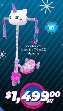 Soriana Mercado Apache scooter con luces led trixe 3d oferta