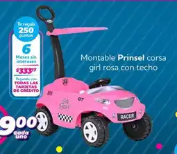 Soriana Mercado Prinsel montable corsa girl rosa con techo oferta