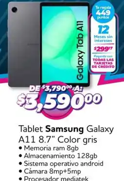 Soriana Mercado Samsung galaxy a11 8.7" tablet color gris oferta