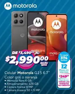 Soriana Mercado Motorola G15 6.7" celular oferta