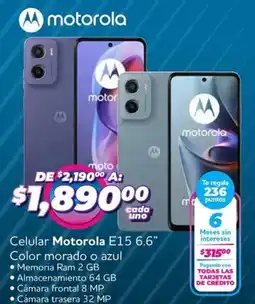 Soriana Mercado Motorola E15 6.6" celular oferta