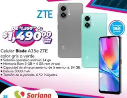 Soriana Mercado Zte blade A35e celular oferta