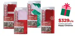 Chedraui Happy christmas cortina de baño oferta