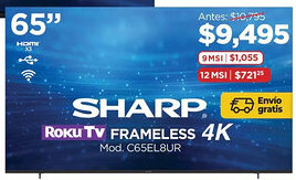 Chedraui Sharp smart tv 65" oferta