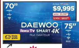 Chedraui Daewoo smart tv 70" oferta