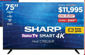 Chedraui Sharp smart tv 75" oferta