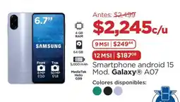 Chedraui SAMSUNG galaxy A07 smartphone android 15 oferta