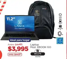 Chedraui Lanix laptop 11.2" oferta