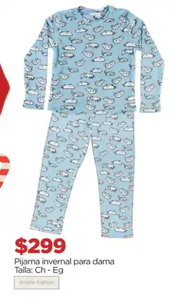 Chedraui Pijama invernal para dama oferta