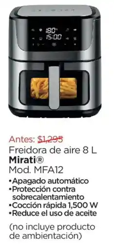 Chedraui Mirati freidora de aire oferta