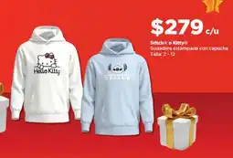 Bodega Aurrerá Stitch o kitty sudadera estampada con capucha oferta