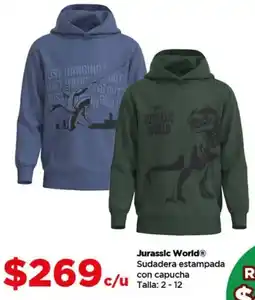 Bodega Aurrerá Jurassic world sudadera estampada con capucha oferta
