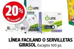 Farmacias Guadalajara Línea faciland o servilletas girasol excepto oferta