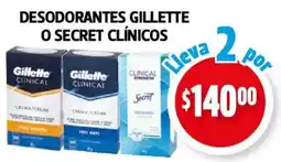 Farmacias Guadalajara Gillette o secret clínicos desodorantes oferta