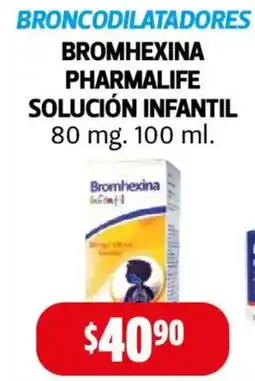 Farmacias Guadalajara Bromhexina pharmalife solución infantil oferta