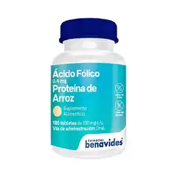 Farmacias Benavides 0.4 mg Ácido Fólico, Proteína de Arroz oferta