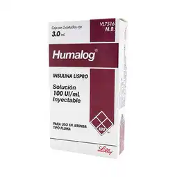 Farmacias Benavides 100 UI Insulina Lispro/1 ml Solución Inyectable oferta