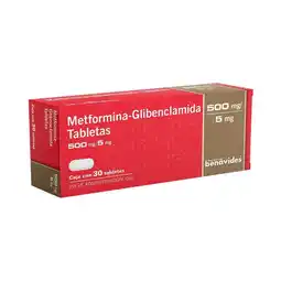 Farmacias Benavides 500 mg Metformina/5 mg Glibenclamida oferta