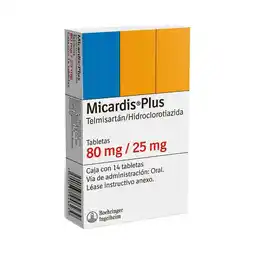 Farmacias Benavides 80 mg / 25 mg Hidroclorotiazida + Telmisartán oferta