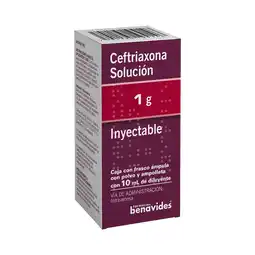 Farmacias Benavides 1 g Ceftriaxona Solución Inyectable oferta
