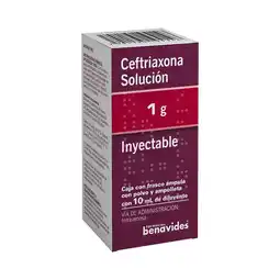 Farmacias Benavides 1 g Ceftriaxona Solución Inyectable oferta