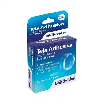 Farmacias Benavides Tela Adhesiva Blanca 1.25 cm x 5 m oferta