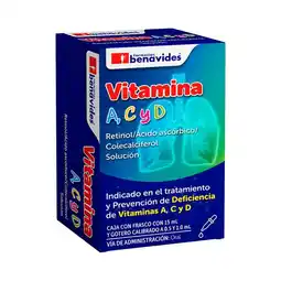 Farmacias Benavides Acido Ascórbico, Colecalciferol, Retinol Vitaminas A, C y D oferta
