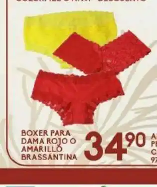 Alsuper Boxer para dama rojo o amarillo brassantina oferta