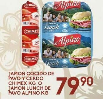 Alsuper Jamón cocido de pavo y cerdo chimex kg oferta