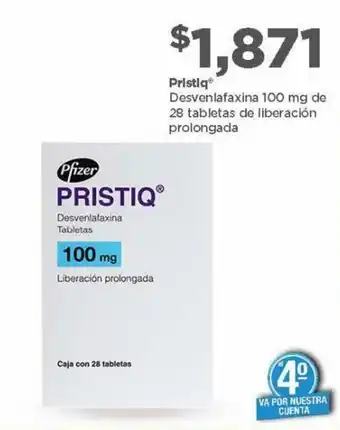 Bodega Aurrerá Pristiq Desvenlafaxina Tabletas Pfizer 100mg oferta