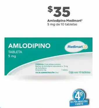Bodega Aurrerá Amlodipino Tabletas Medimart 5mg oferta