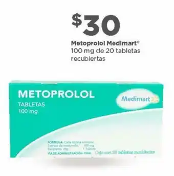 Bodega Aurrerá Metoprolol Tabletas Medimart 100mg oferta