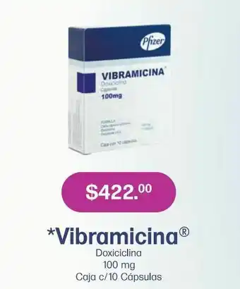 Farmacias Especializadas Vibramicina 100mg cap caj c/10 oferta