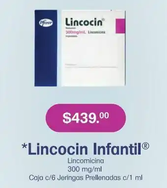 Farmacias Especializadas Lincocin inf 300mg/ml jgp caj c/6 oferta