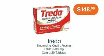 Farmacias Especializadas Treda tab caj c/20 oferta