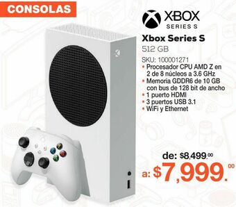 RadioShack Consola xbox series s / 512 gb ssd / blanco oferta