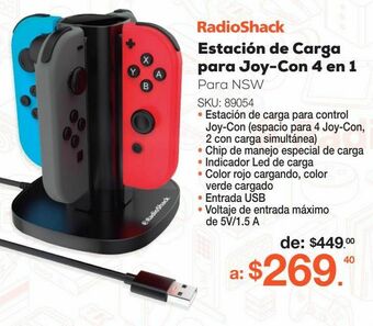 RadioShack Estación de carga para joy-con 4 en 1 radioshack / nintendo switch oferta