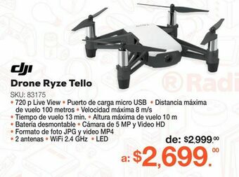 RadioShack Drone ryze tello powered by dji / blanco oferta