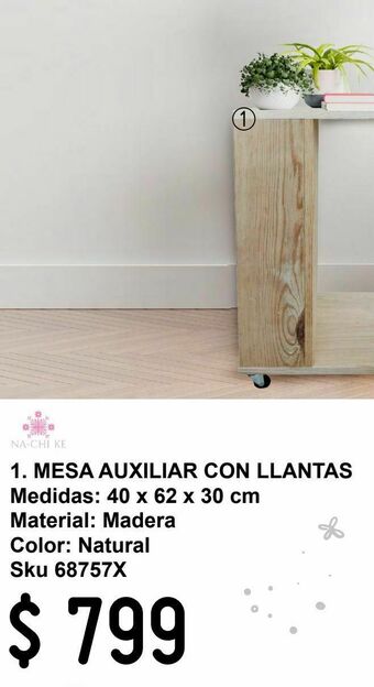 Sodimac Homecenter Mesa auxiliar con llantas oferta