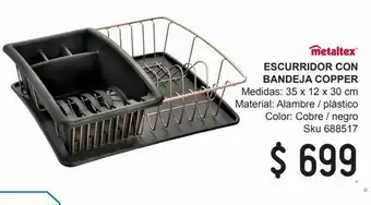 Escurridor con bandeja copper