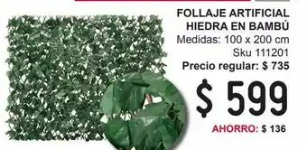 Sodimac Homecenter Follaje artificial hiedra en bambú oferta