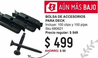 Sodimac Homecenter Bolsa de accesorios para deck 100 clips y 100 pijas oferta